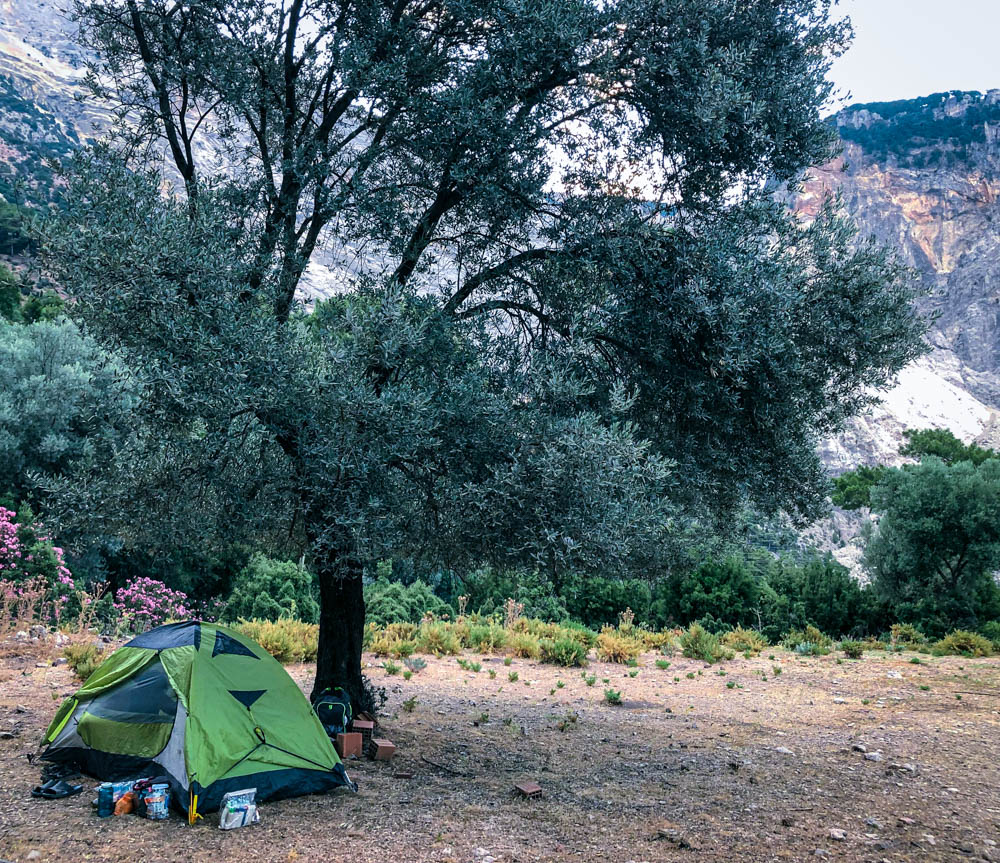 A campsite on the Lycian Way at the village of Kirme in Fethiye, Turkey. 