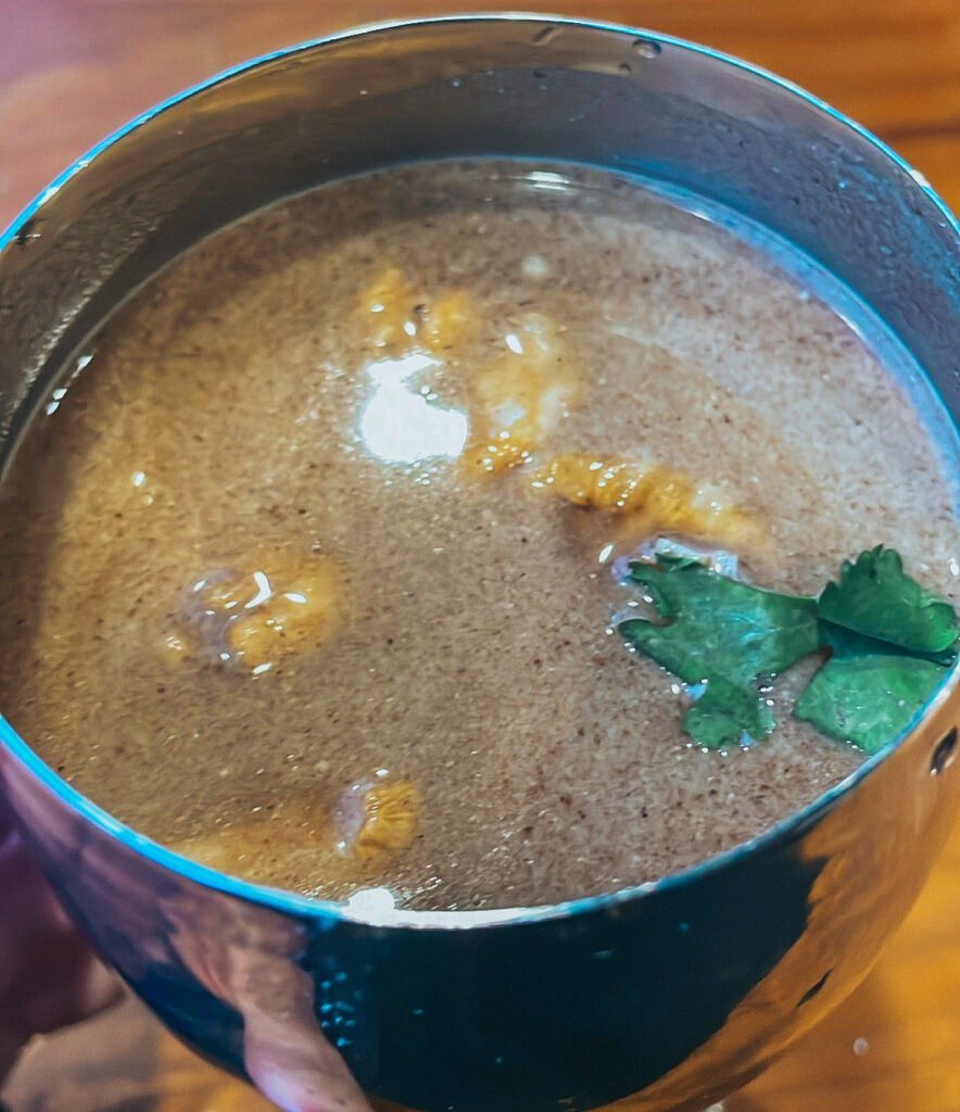 A traditional soup of Skardu with walnuts